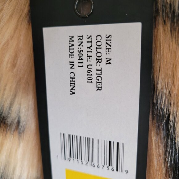 Gorgeous Tiger Faux Fur Knee Length Coat - Picture 3 of 6